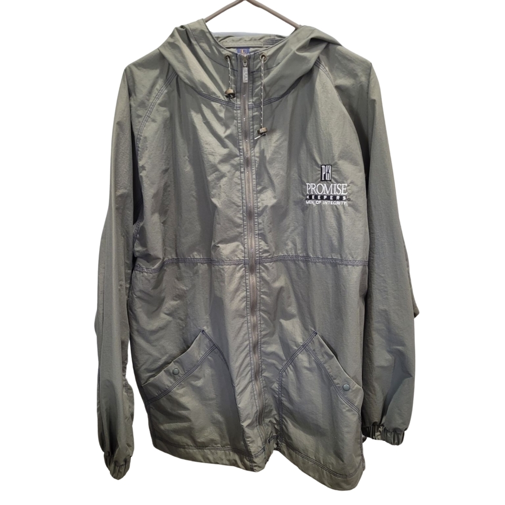 Vintage Promise Keepers Men of Integrity Hooded Windbreaker